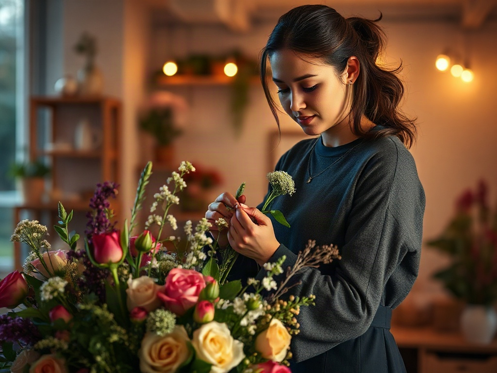 AI 女花藝師提示詞：一段生出理想的女花藝師角色