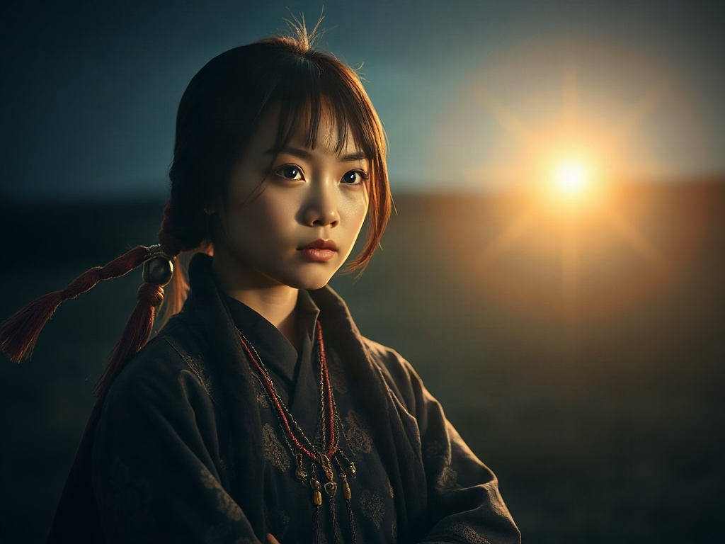 AI 蒙古族少女提示詞：一段生出理想的蒙古族少女角色
