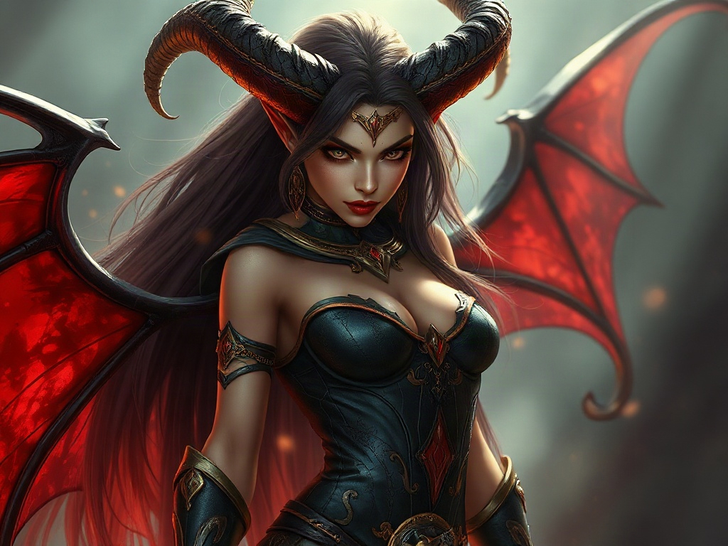 AI 女魔王提示詞範例：一鍵生成女魔王角色（附效果圖）
