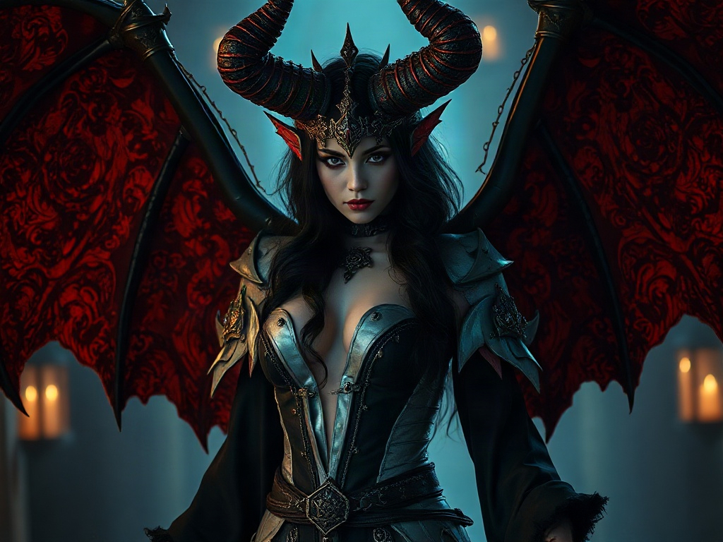 AI 女魔王提示詞範例：一鍵生成女魔王角色（附效果圖）