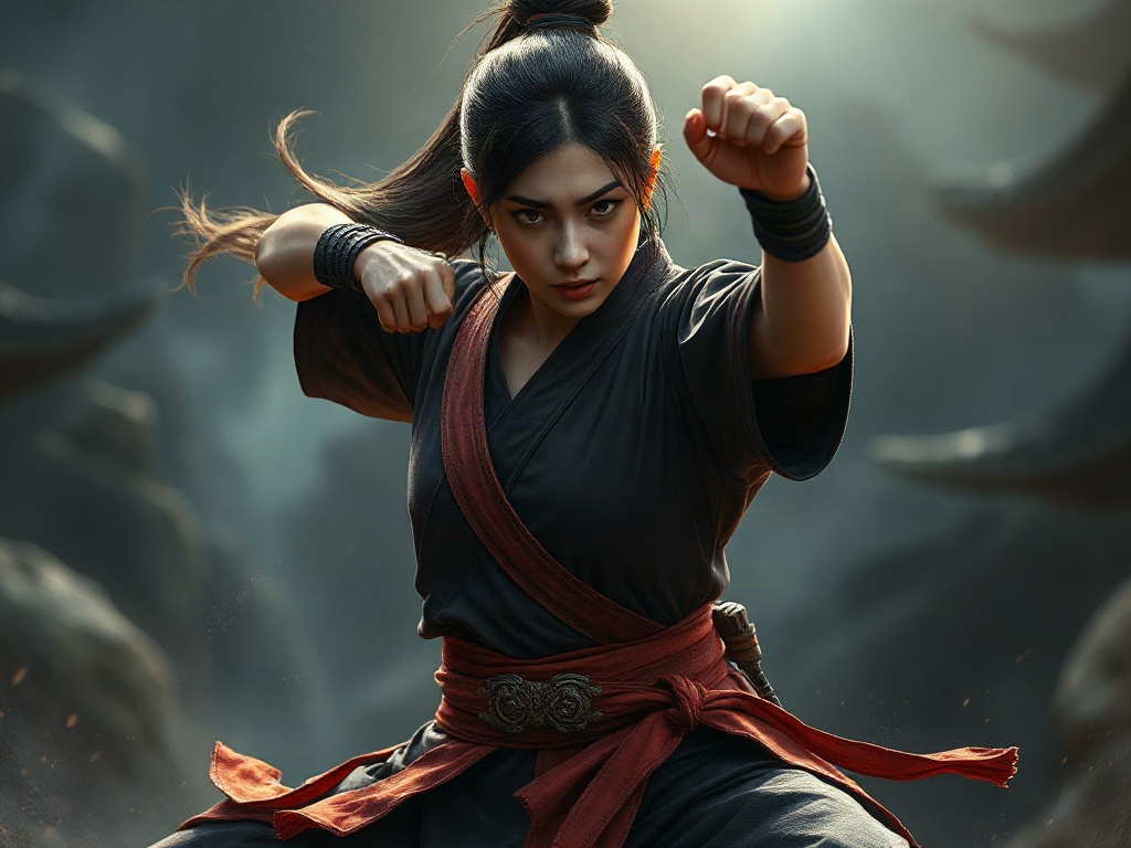 AI 女武僧提示詞範例：一鍵生成女武僧角色（附效果圖）