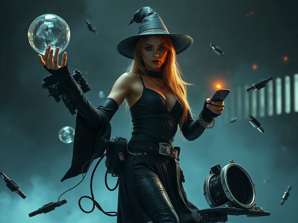 AI 機械魔女提示詞範例:一鍵生成機械魔女角色(附效果圖)
