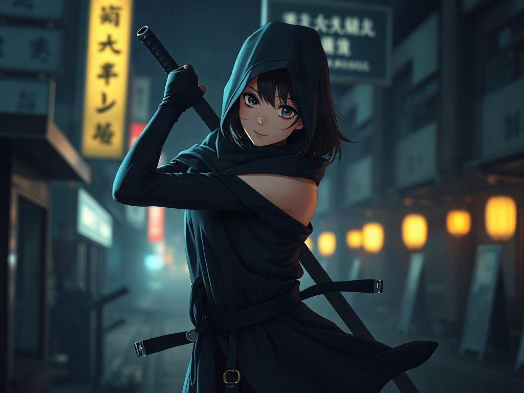 AI 忍者少女提示詞範例:一鍵生成忍者少女角色(附效果圖)