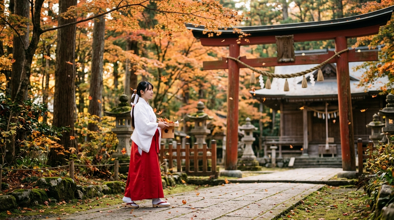 AI 巫女提示詞：神社紅白巫女的清麗配方