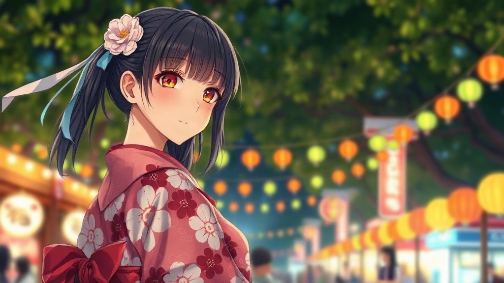AI 夏日祭典浴衣少女提示詞範例：一鍵生成夏日祭典浴衣少女角色（附效果圖）