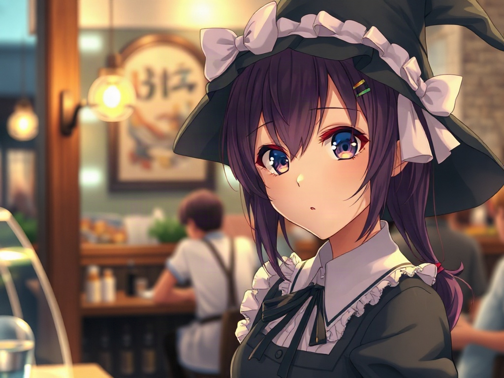 AI 魔女咖啡店員提示詞範例：一鍵生成魔女咖啡店員角色（附效果圖）