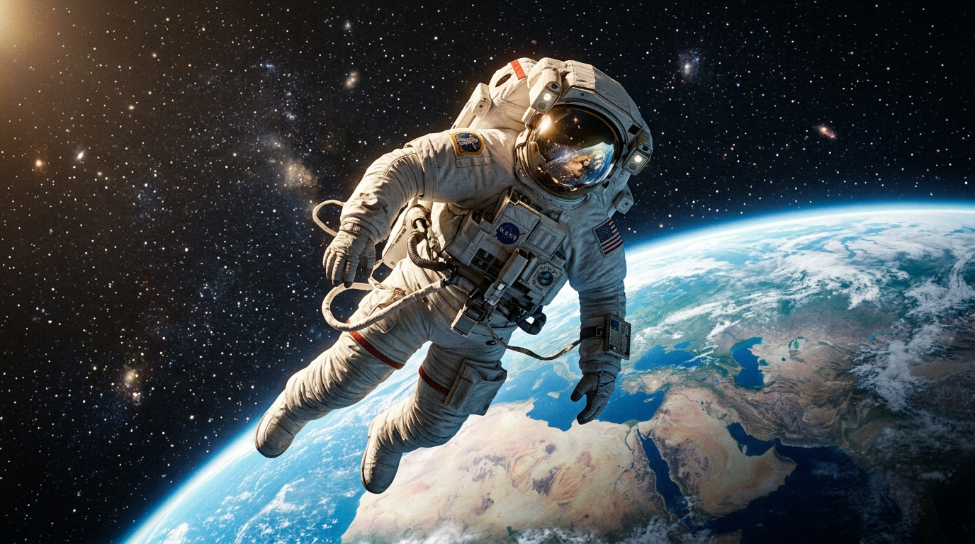 AI 太空人提示詞：星海之中的科幻宇航員