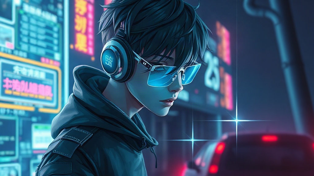 AI 電馭駭客少年提示詞範例：一鍵生成電馭駭客少年角色（附效果圖）