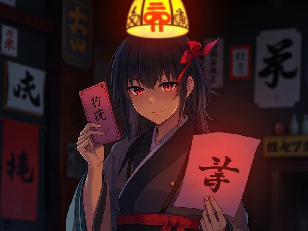 AI 陰陽師少女提示詞範例：一鍵生成陰陽師少女角色（附效果圖）