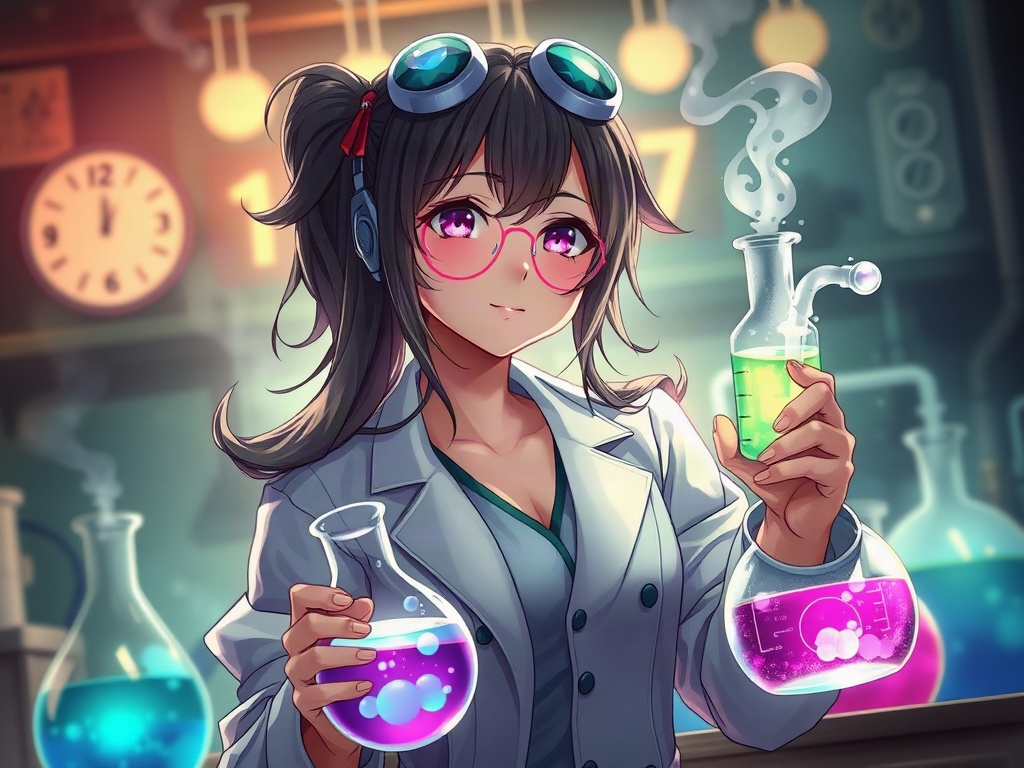AI 瘋狂科學家少女提示詞範例：一鍵生成瘋狂科學家少女角色（附效果圖）