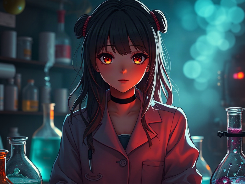 AI 瘋狂科學家少女提示詞範例：一鍵生成瘋狂科學家少女角色（附效果圖）