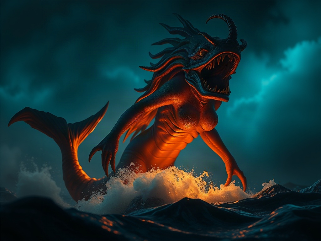 AI 海妖魔物提示詞範例：一鍵生成海妖魔物角色（附效果圖）