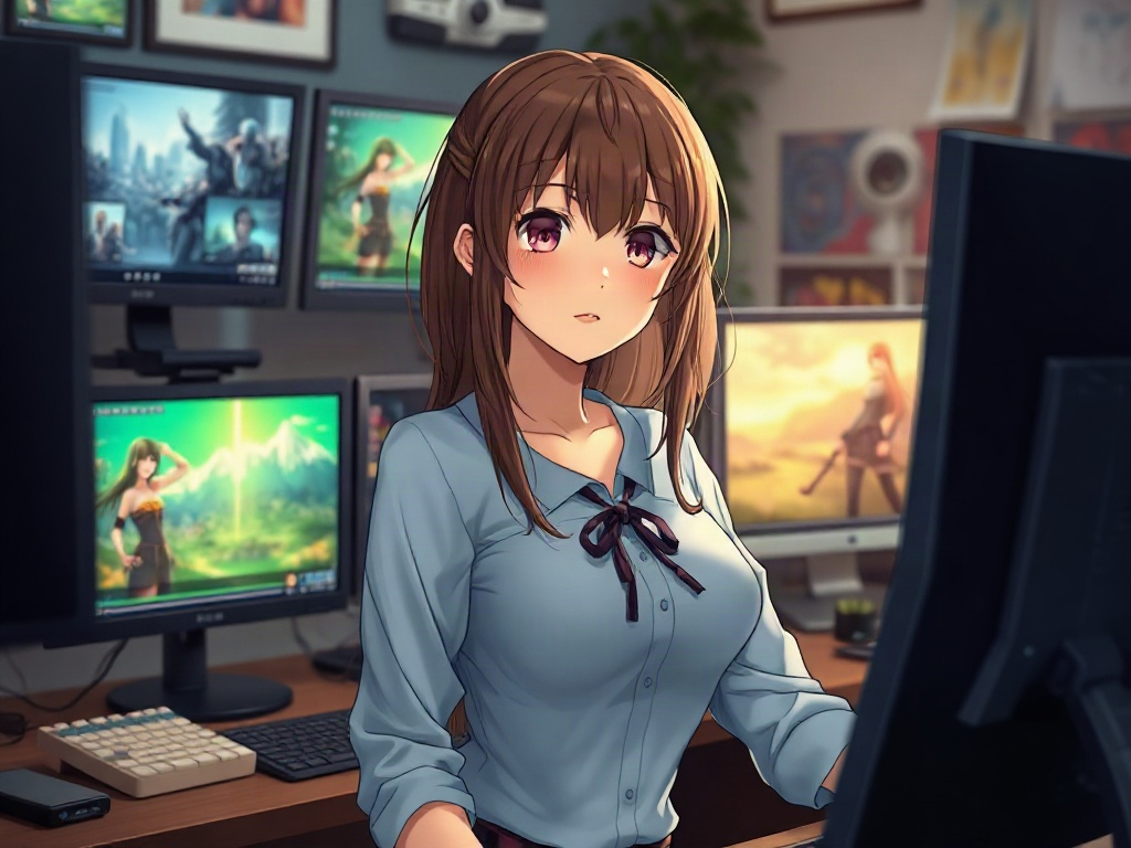 AI 剪輯師少女提示詞範例：一鍵生成剪輯師少女角色（附效果圖）