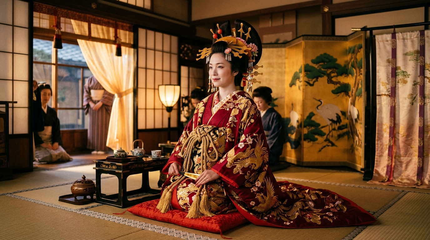 AI 花魁提示詞：絢爛江戶的華貴之美