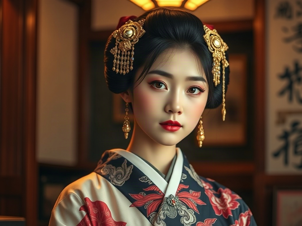AI 花魁提示詞：絢爛江戶的華貴之美