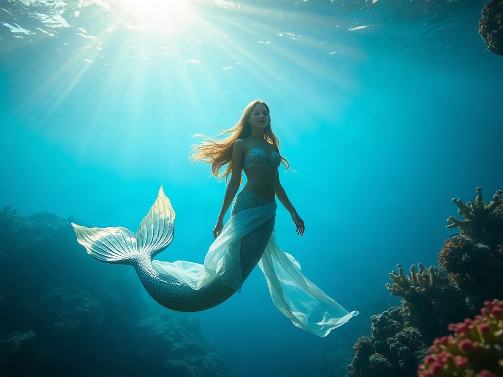 AI 美人魚提示詞：夢幻海洋的唯美人魚