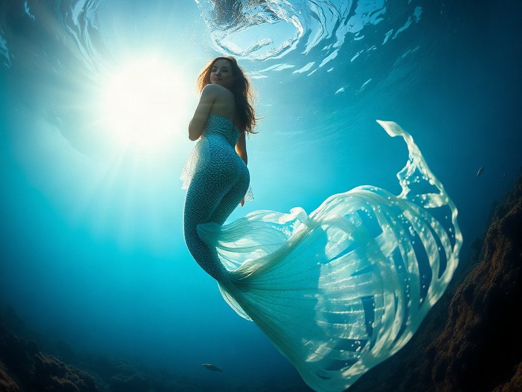 AI 美人魚提示詞：夢幻海洋的唯美人魚