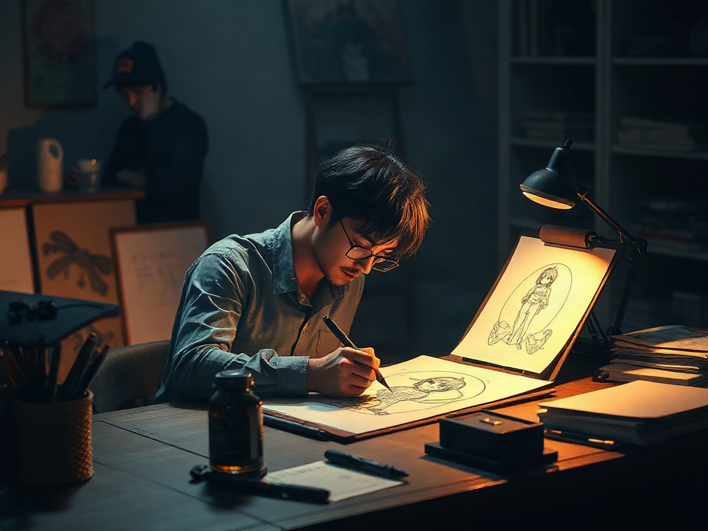 AI 漫畫家提示詞範例：一鍵生成漫畫家角色（附效果圖）