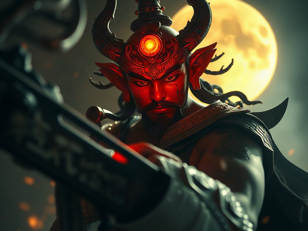 AI 二郎神提示詞範例：一鍵生成二郎神角色（附效果圖）