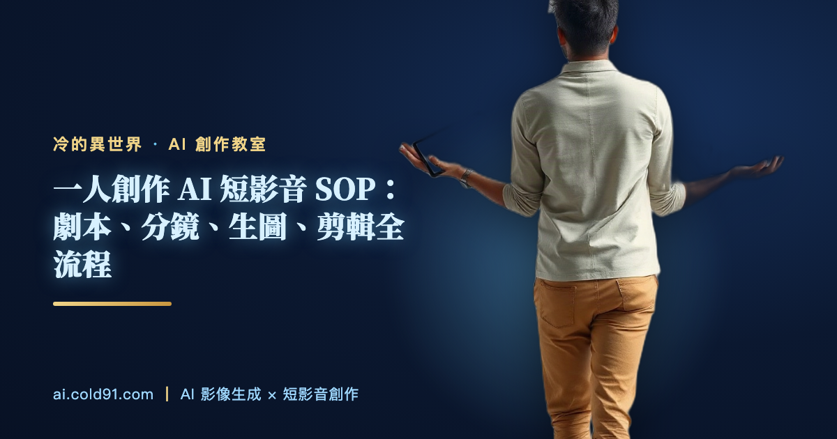 一人創作 AI 短影音 SOP：劇本、分鏡、生圖、剪輯全流程