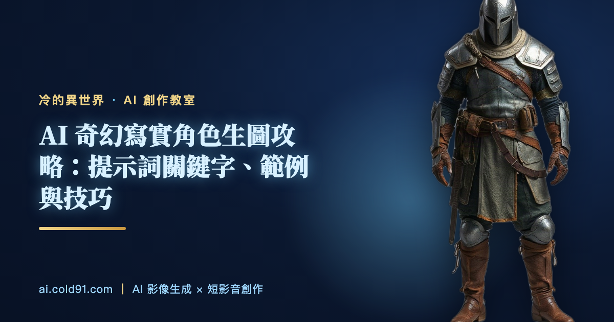 AI 奇幻寫實角色生圖攻略：提示詞關鍵字、範例與技巧