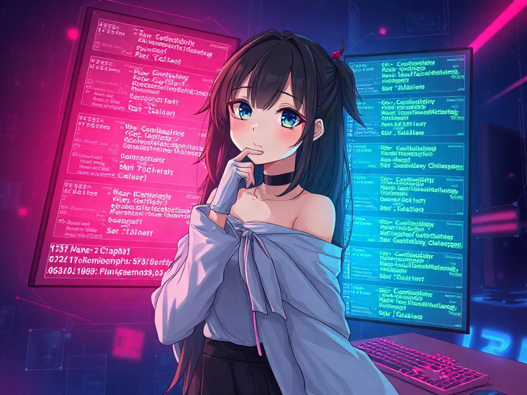 AI 未來科幻駭客少女提示詞範例：一鍵生成未來科幻駭客少女角色（附效果圖）