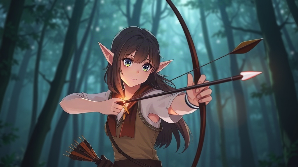 AI 精靈弓箭手少女提示詞範例：一鍵生成精靈弓箭手少女角色（附效果圖）