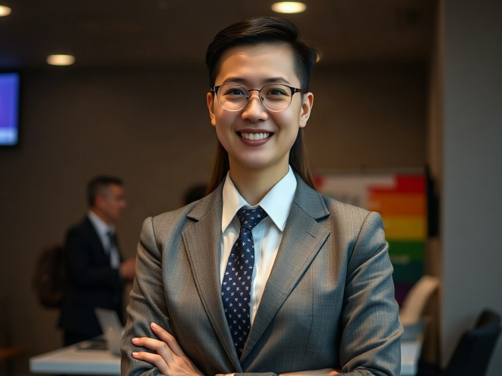 AI【銀行行員】專業形象照提示詞：社群大頭照／官網形象生成範例