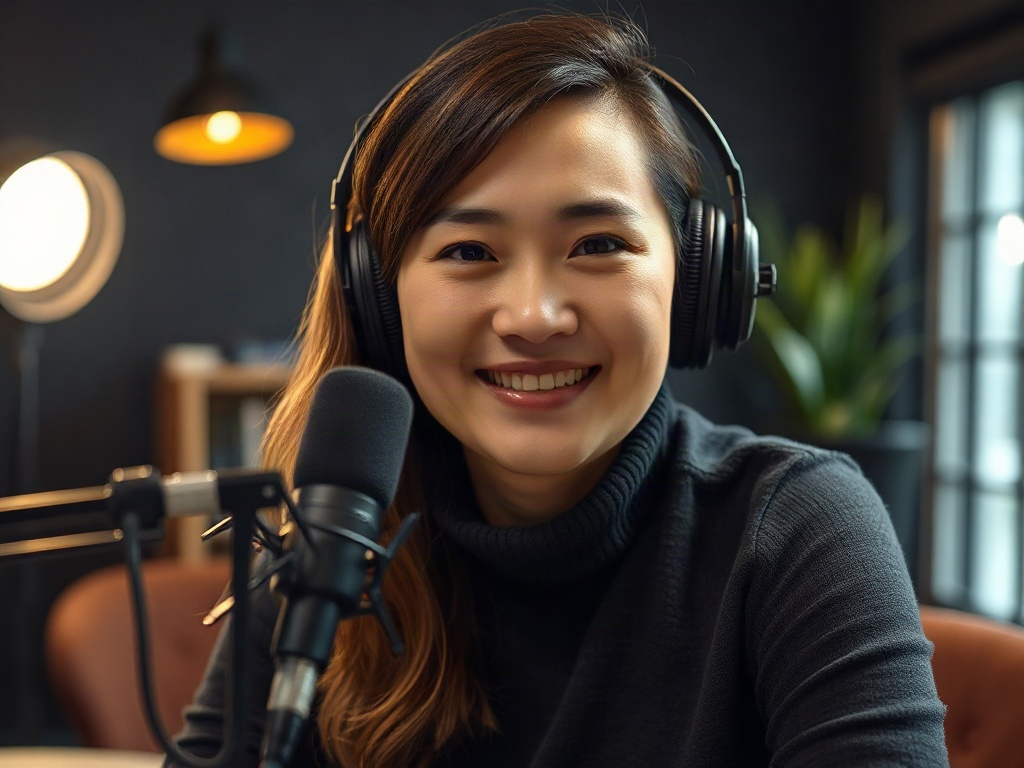 AI【Podcast主持人】專業形象照提示詞：社群大頭照／官網形象生成範例