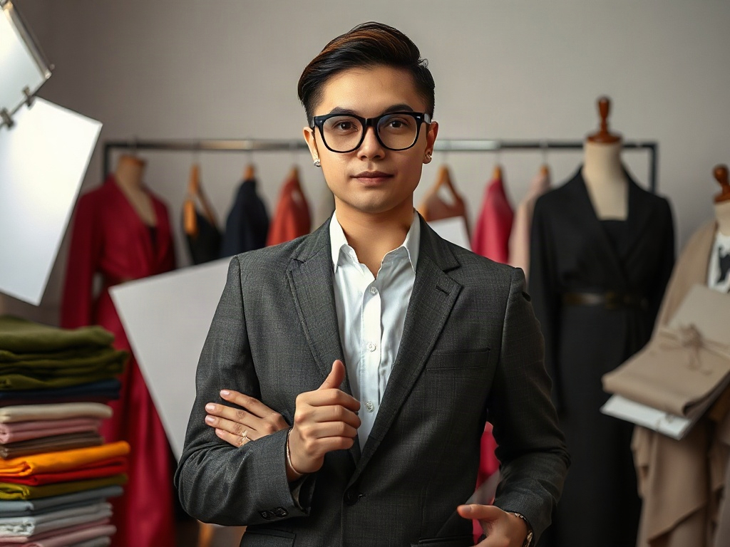 AI【服裝設計師】專業形象照提示詞：社群大頭照／官網形象生成範例