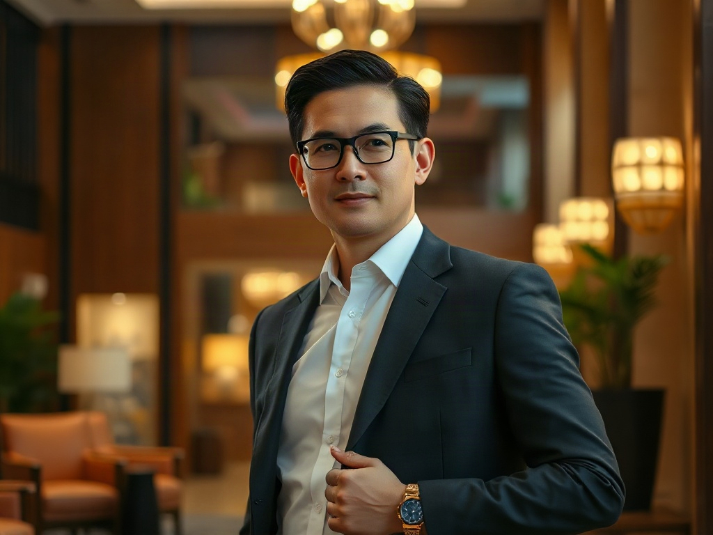 AI【飯店經理】專業形象照提示詞：社群大頭照／官網形象生成範例