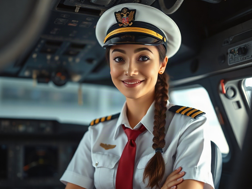 AI【女性航空機長】專業形象照提示詞：社群大頭照／官網形象生成範例