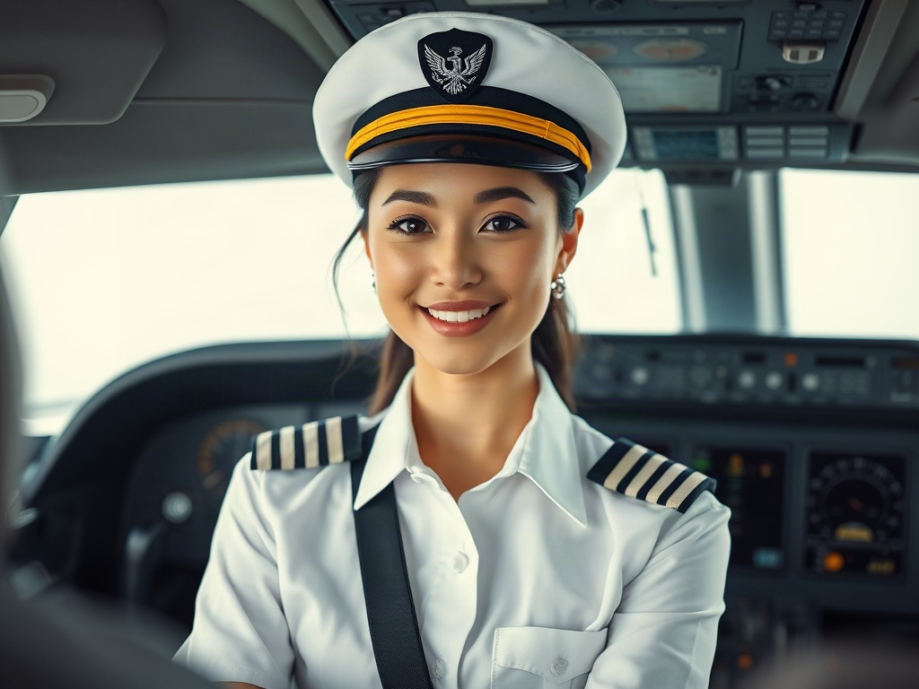 AI【女性航空機長】專業形象照提示詞：社群大頭照／官網形象生成範例