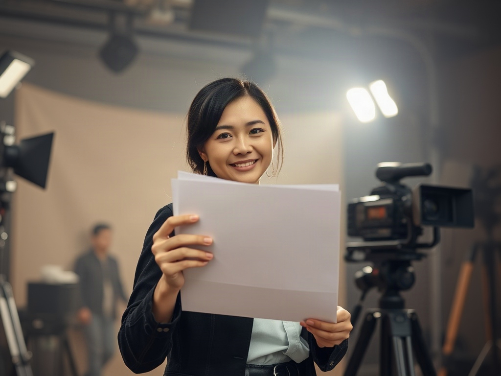 AI【女性電影導演】專業形象照提示詞：社群大頭照／官網形象生成範例