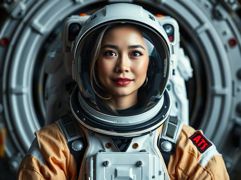 AI【女性太空人】專業形象照提示詞:社群大頭照/官網形象生成範例