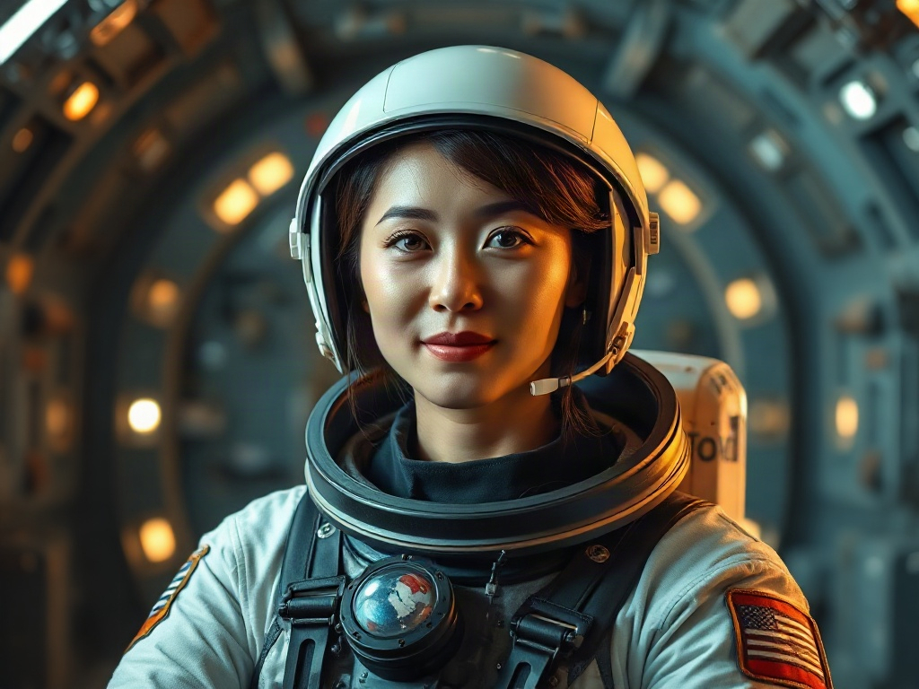AI【女性太空人】專業形象照提示詞:社群大頭照/官網形象生成範例