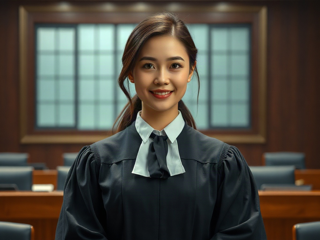 AI【女性法官】專業形象照提示詞：社群大頭照／官網形象生成範例