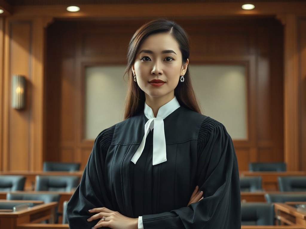 AI【女性法官】專業形象照提示詞：社群大頭照／官網形象生成範例