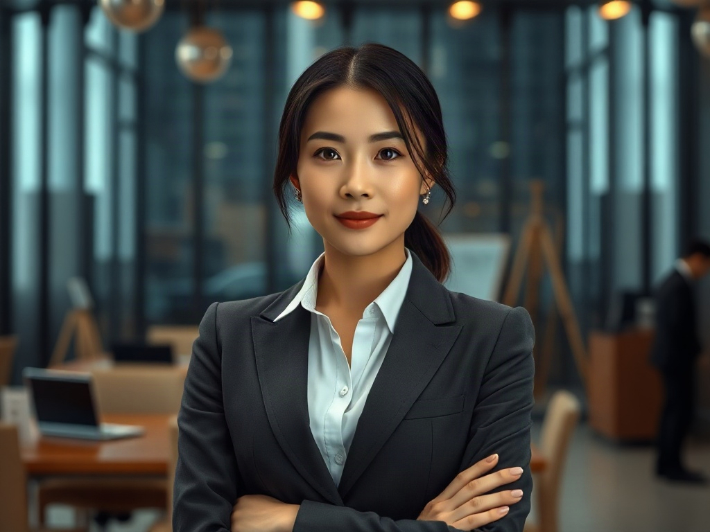 AI【女性投資銀行家】專業形象照提示詞：社群大頭照／官網形象生成範例