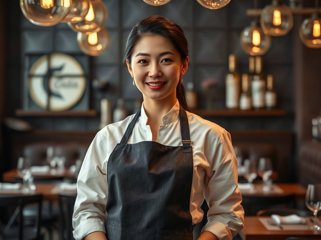 AI【女性餐飲集團創辦人】專業形象照提示詞：社群大頭照／官網形象生成範例