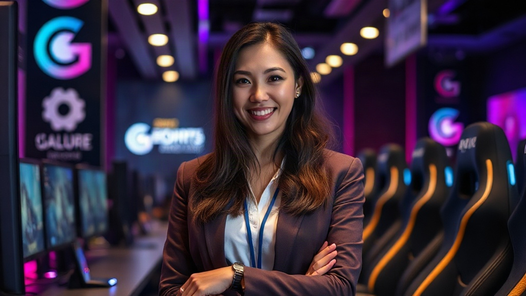 AI【女性電競戰隊經營者】專業形象照提示詞：社群大頭照／官網形象生成範例