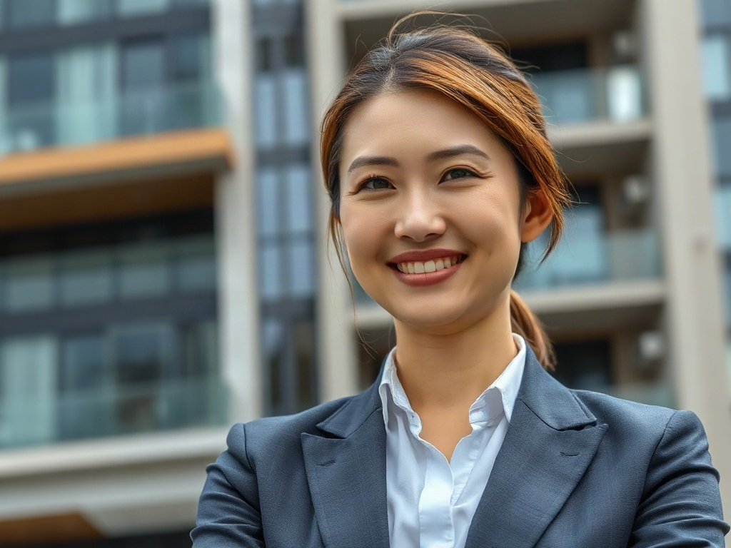 AI【女性不動產開發商】專業形象照提示詞：社群大頭照／官網形象生成範例