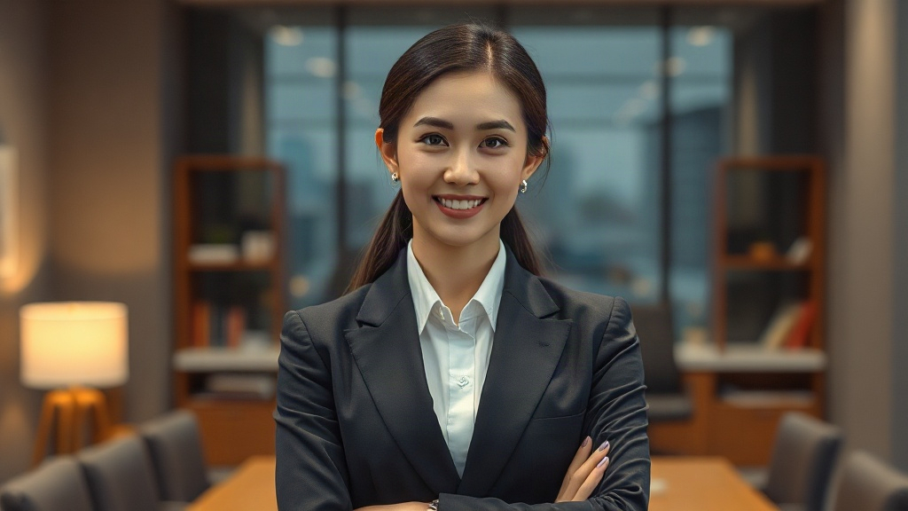AI【女性律師事務所合夥人】專業形象照提示詞：社群大頭照／官網形象生成範例
