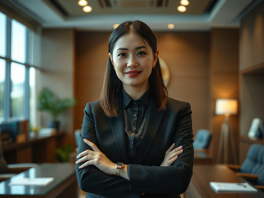 AI【女性律師事務所合夥人】專業形象照提示詞：社群大頭照／官網形象生成範例