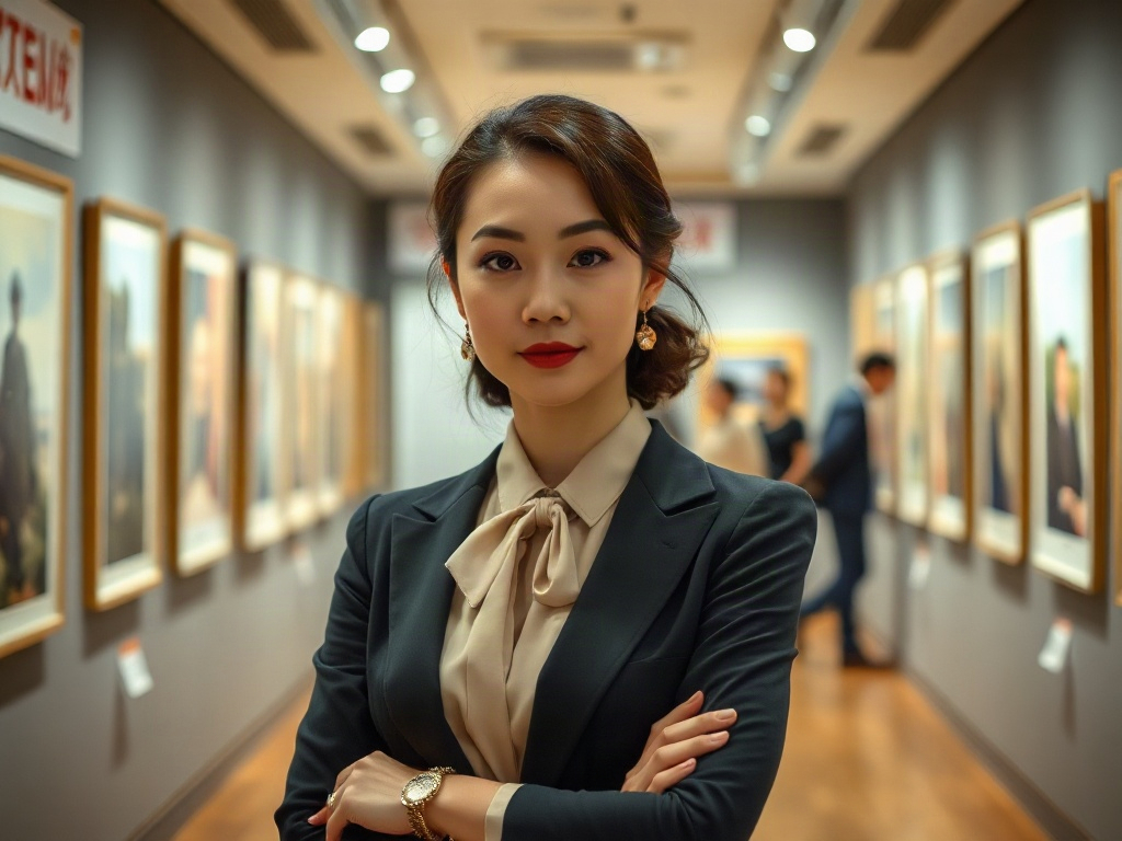 AI【女性博物館館長】專業形象照提示詞：社群大頭照／官網形象生成範例