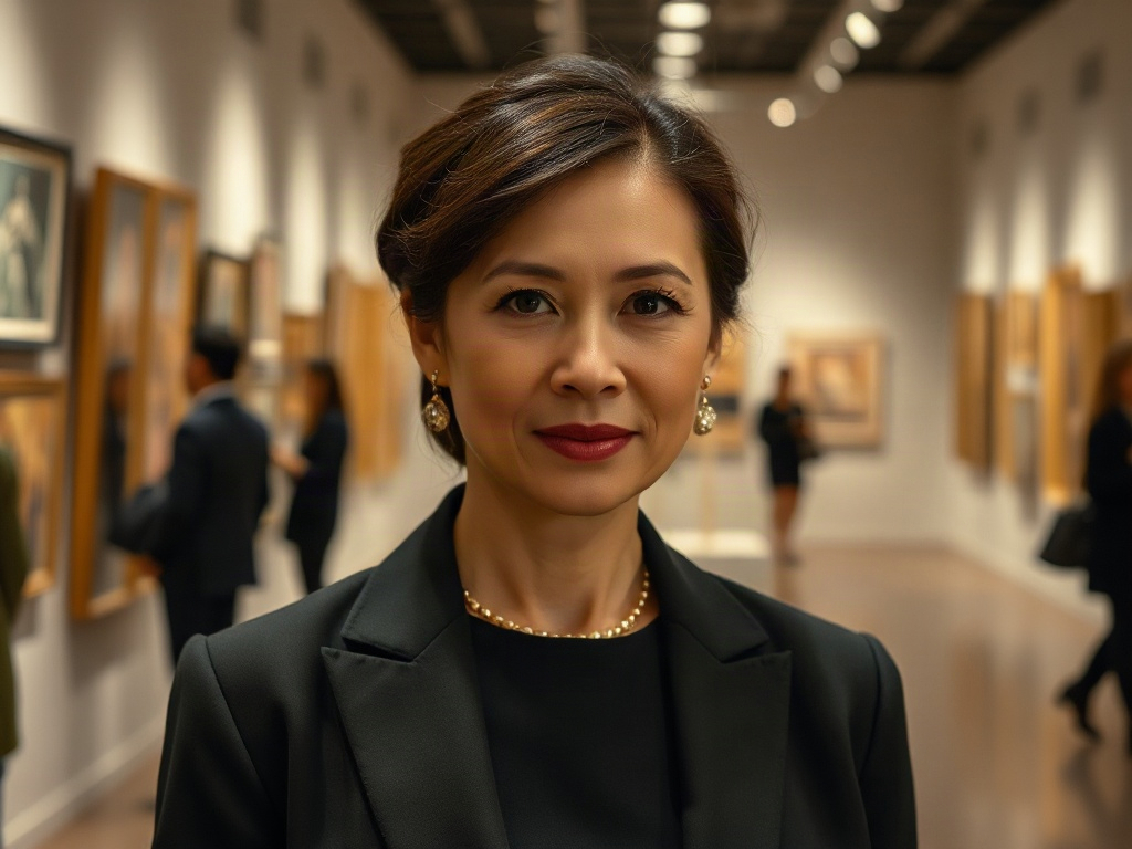 AI【女性博物館館長】專業形象照提示詞：社群大頭照／官網形象生成範例