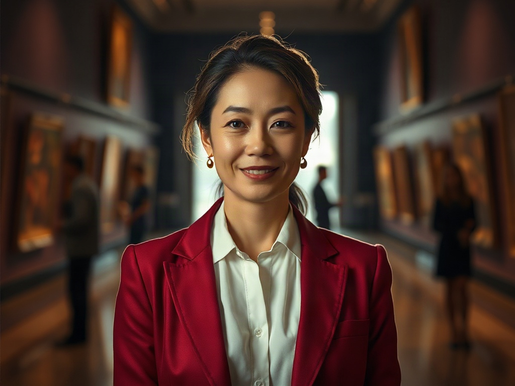 AI【女性博物館館長】專業形象照提示詞：社群大頭照／官網形象生成範例