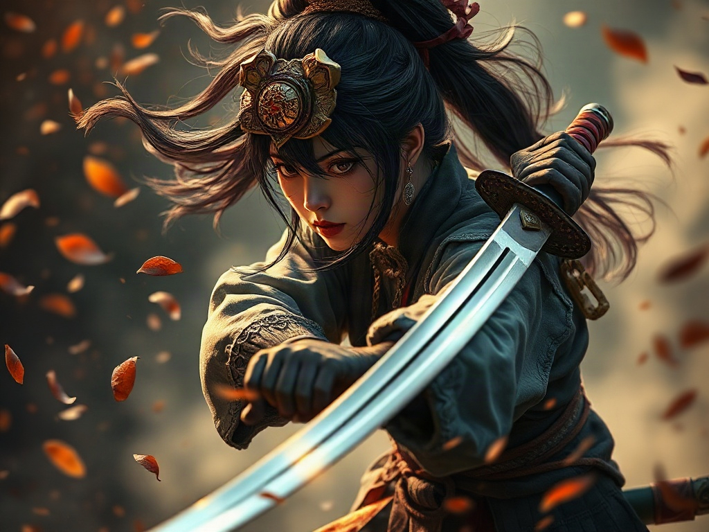 AI 女風暴武士提示詞範例：一鍵生成女風暴武士角色（附效果圖）