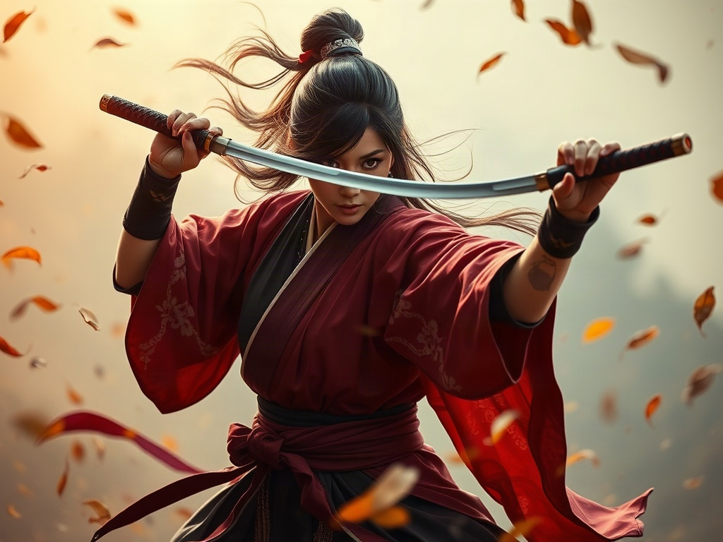 AI 女風暴武士提示詞範例：一鍵生成女風暴武士角色（附效果圖）