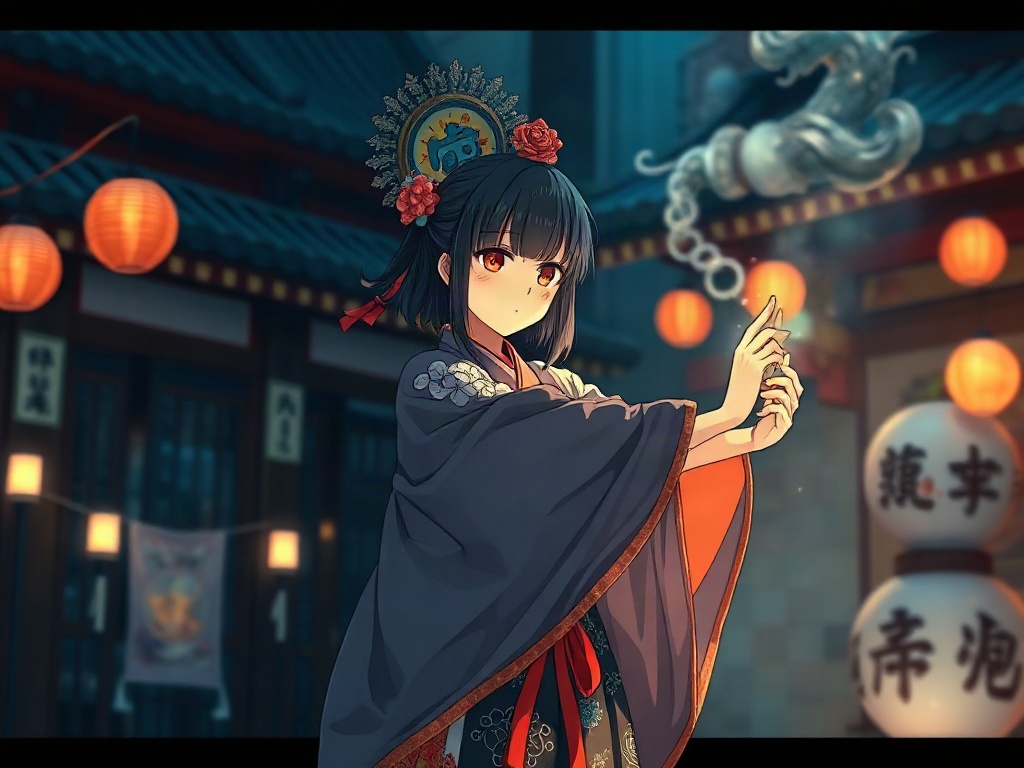 AI 現代女巫女提示詞範例：一鍵生成現代女巫女角色（附效果圖）